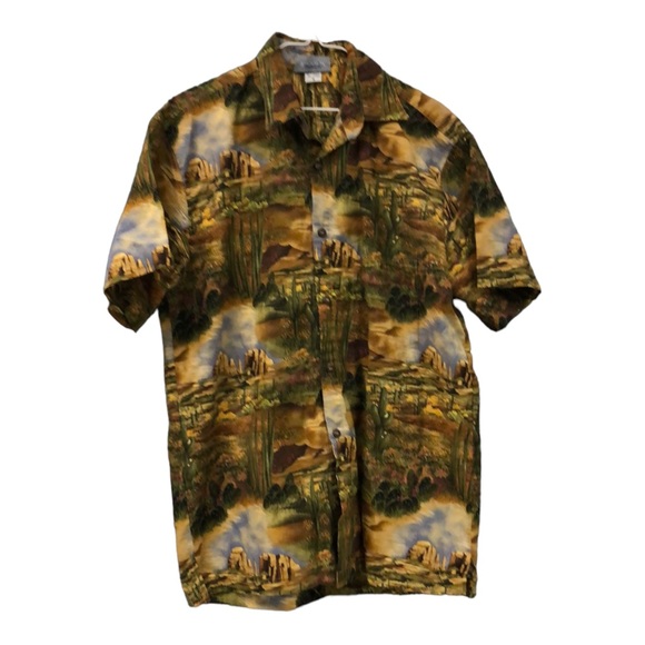 Vintage 90s desert vacation‎ button shirt High Seas Trading cactus Sedona USA - Picture 1 of 8